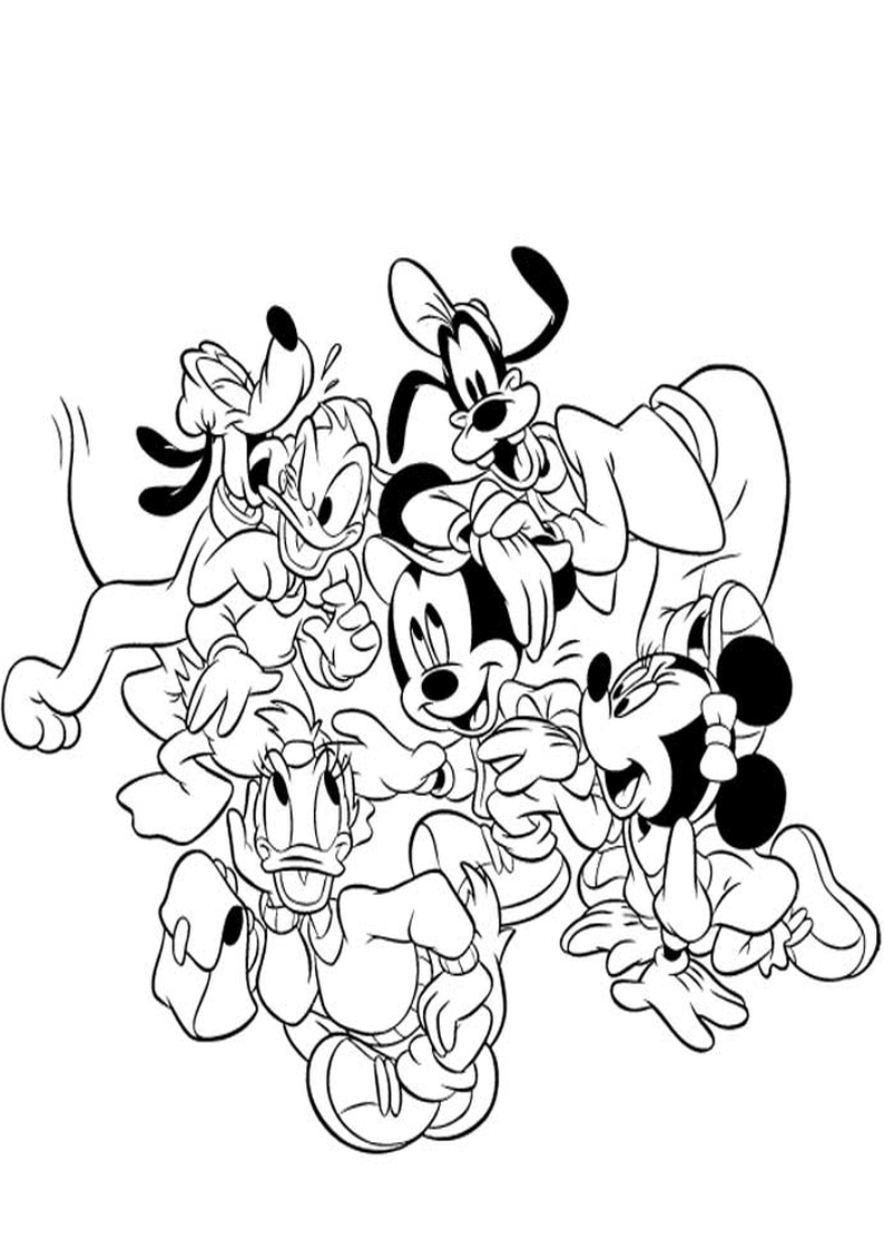 kolorowanka Myszka Miki i przyjaciele, malowanka do wydruku dla dzieci nr 54